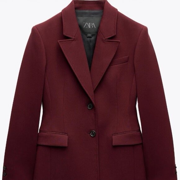 Zara Women's Burgundy Long Coat Size XS New With Tags - Picture 5 of 10